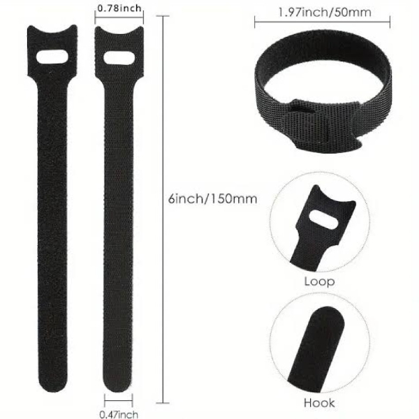 10'lu Cırt Cırtlı Kablo Düzenleyici Kelepçe Seti - 15cm - 5
